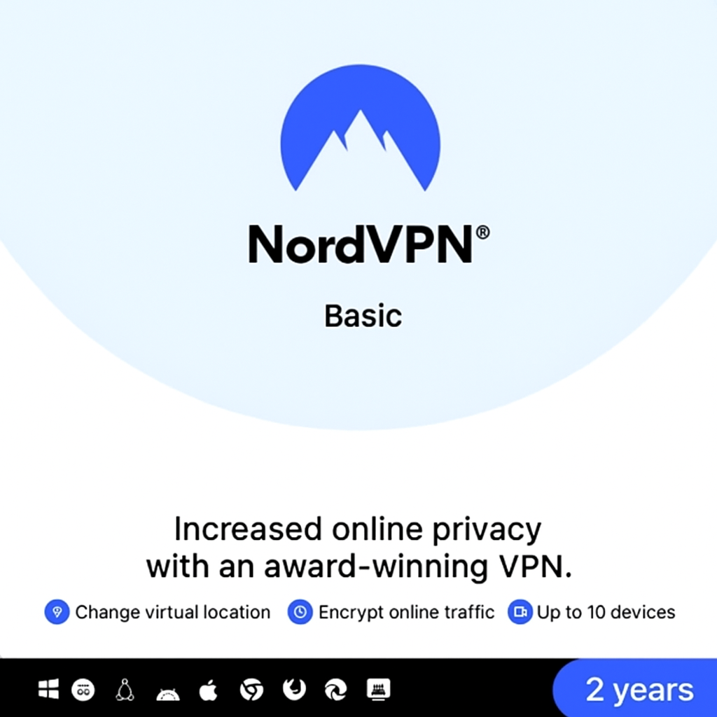 Nord VPN Basic 2 lata / 6 urządzeń