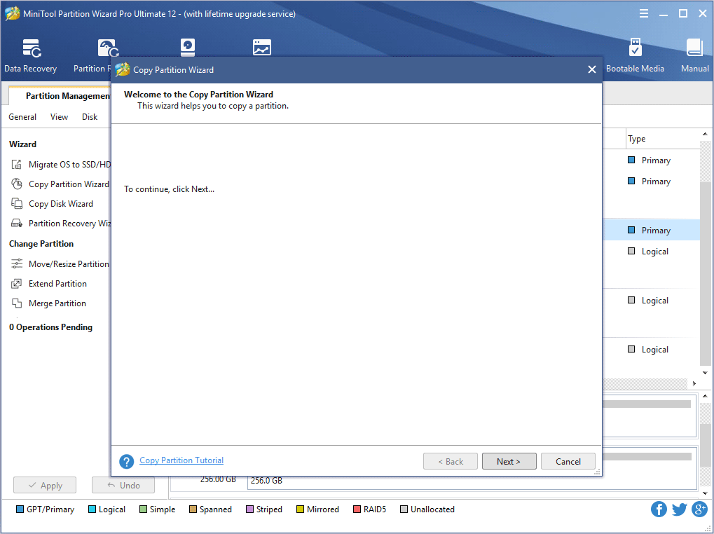 copy partition 2